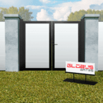 Profile 60 Horizontal Vinyl Double Swing Pedestrian Gate