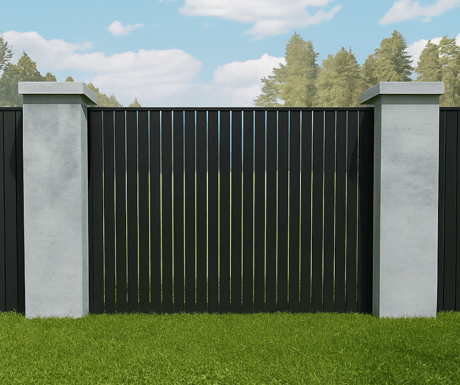 ALU40 Vertical Fence Kit 6′ x 5′ – Modern Aluminum Slat Fence