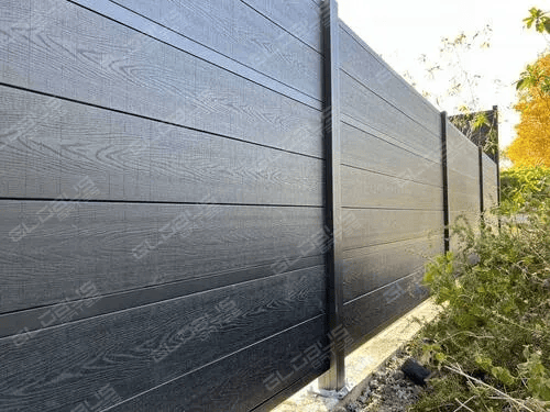 Expensive composite wood fence with extensive color options but costly to replace if damaged, shown to aid decision-making