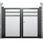 PROFILE VINYL HORIZONTAL DOUBLE SWING DIY GATE 12′ x 6′