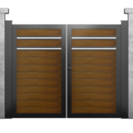 6.3PROFILE40 Horizontal Double Swing Woodgrain Gate Kit – 12′ x 6′
