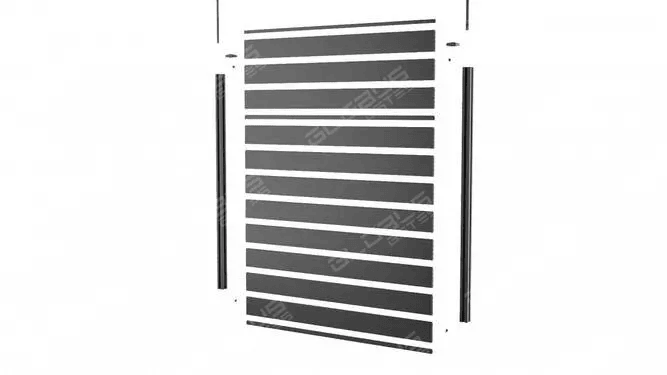 Exploded view of a composite fence panel emphasizing easy installation and design flexibility