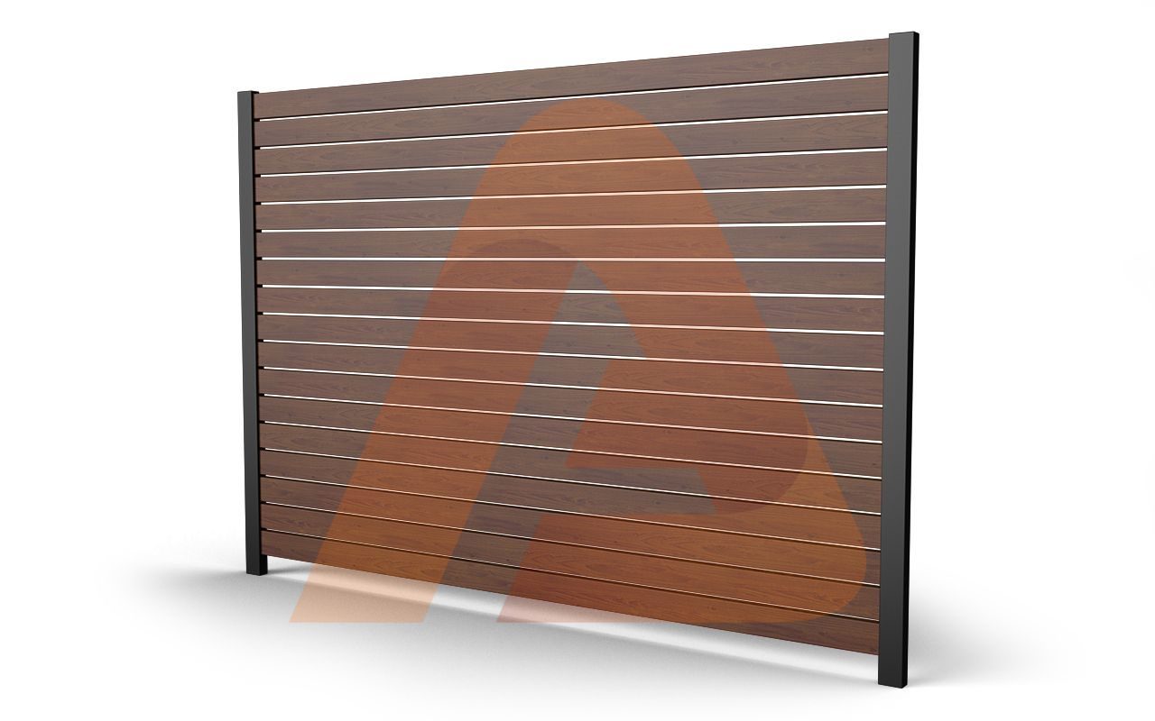 Alu40 6.3 Woodgrain SLAT 6′ x 6′ Fence Panel Kit 1/2 GAP (C channel+2.5)