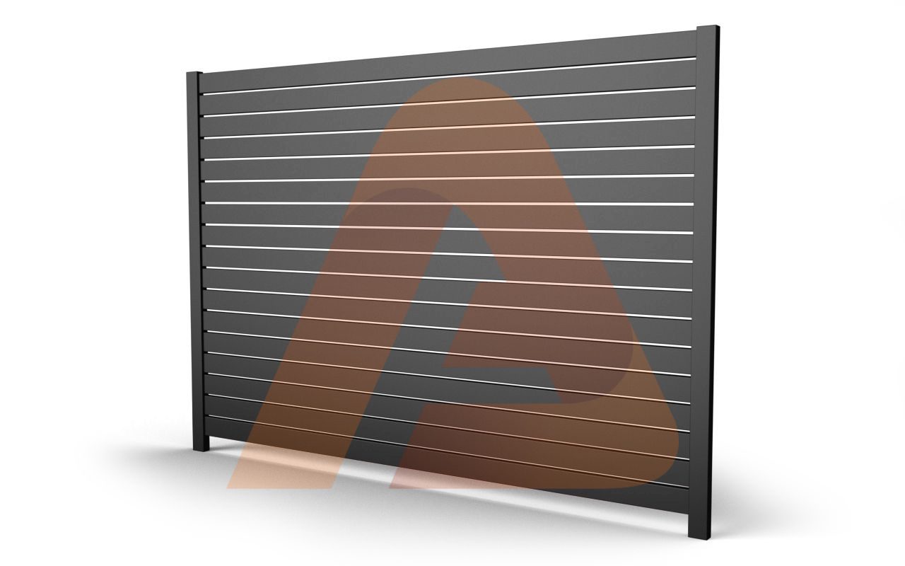 Alu40 SLAT 6′ x 6′ Fence Panel Kit 1/2 GAP BLACK (C channel+2.5)