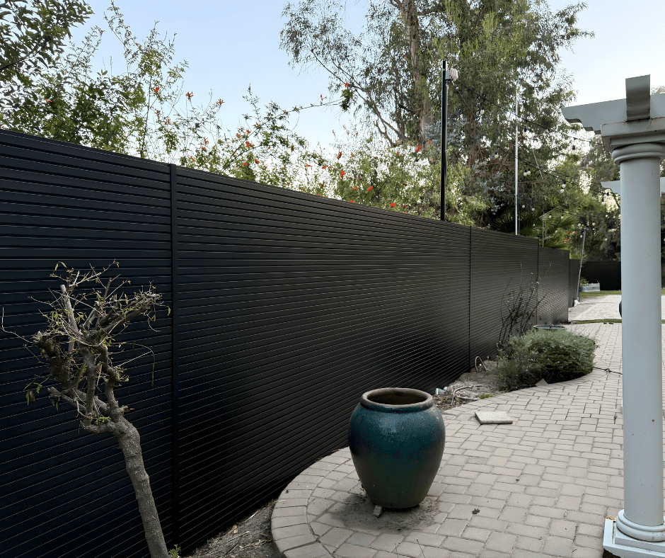 Modern perimeter fencing for residential exterior