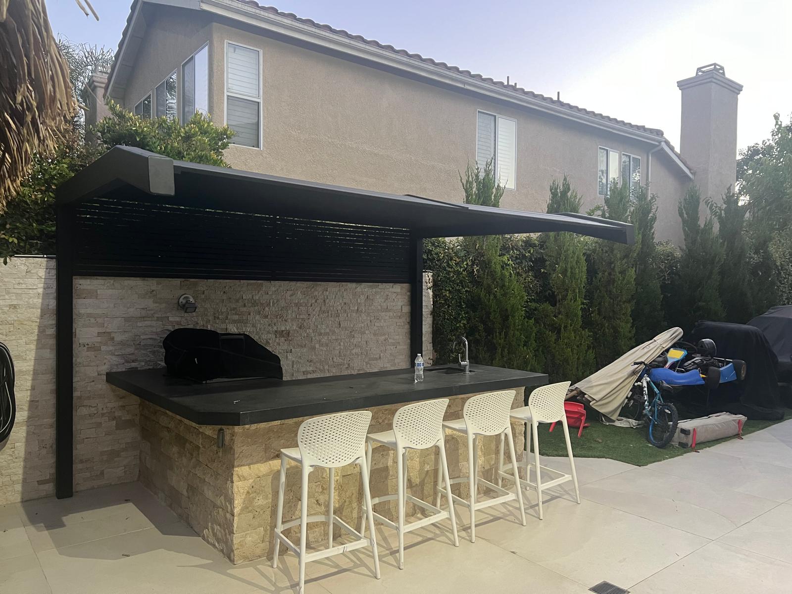 Cantilever patio final installation
