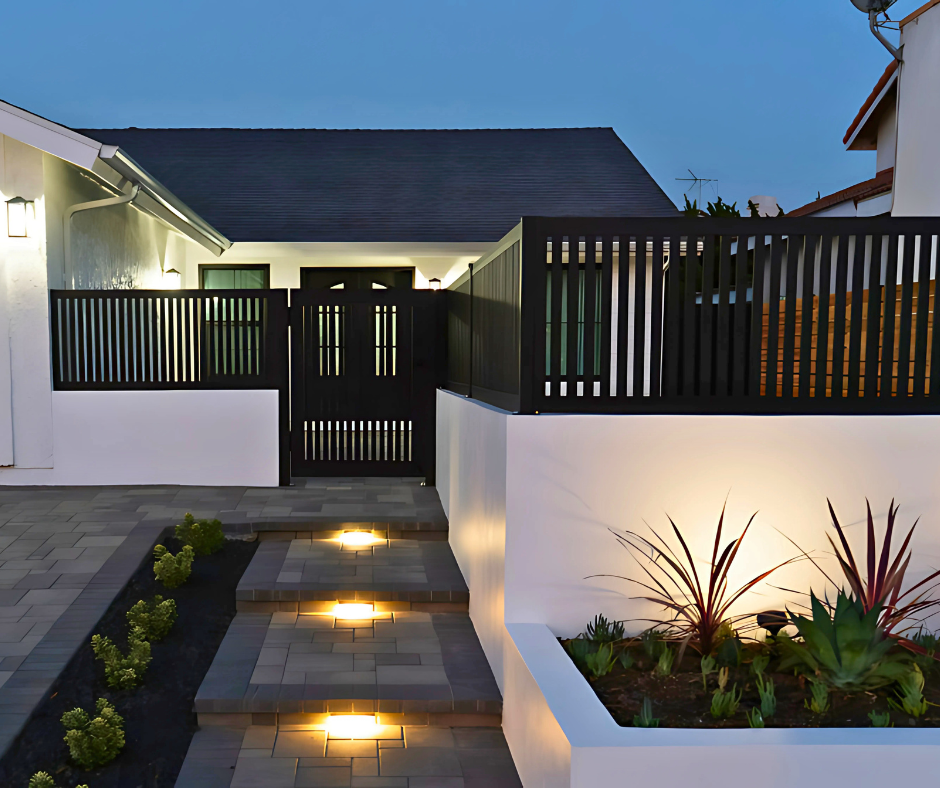 Profile 20 aluminum garden fence with uniform spacing and smooth finish