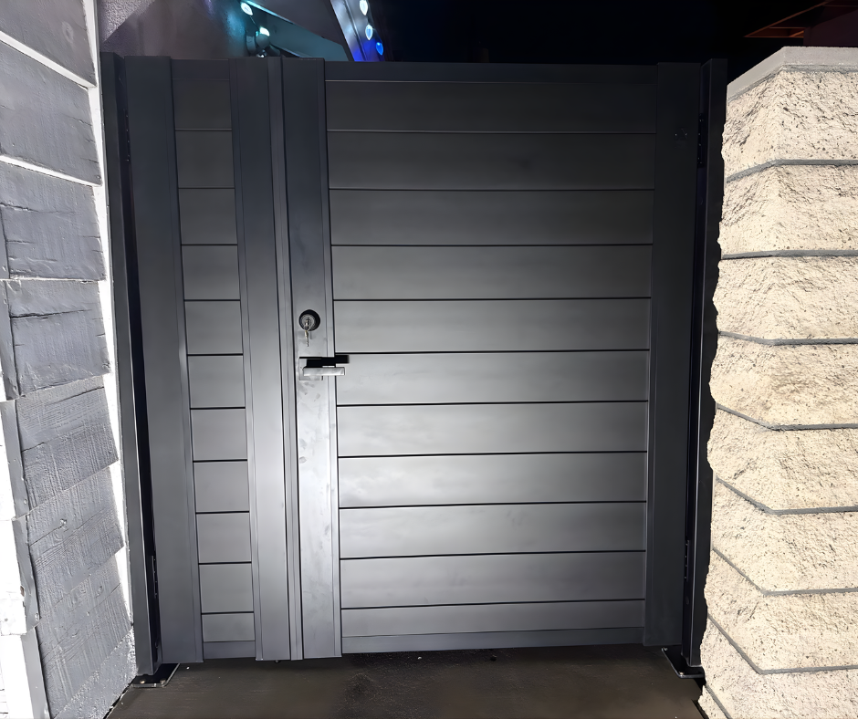 DIY aluminum sliding gate with powder-coat finish for home driveway