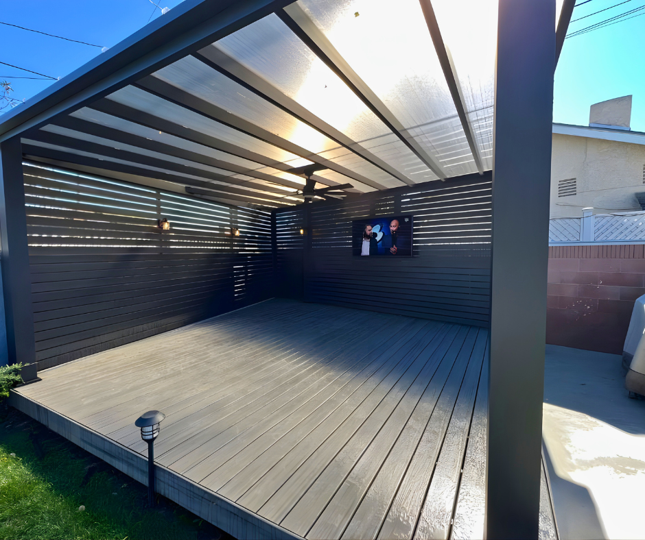 Luxury patio and pergola exterior setting