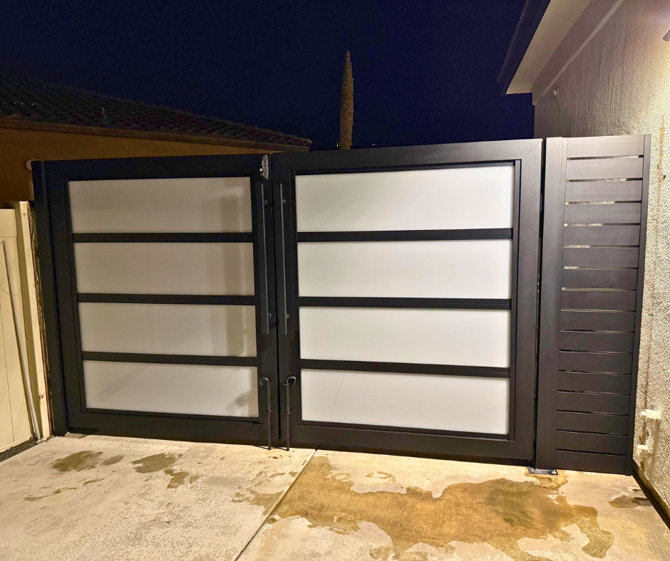 Aluminum frame and plexiglass panel joint detail showing precision engineering