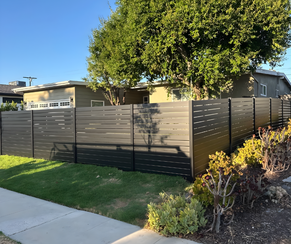 Profile 40 aluminum privacy fence providing elegant garden enclosure