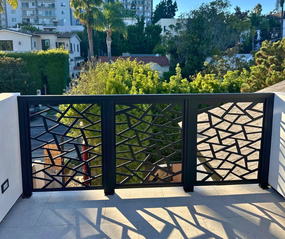 Modern divider with cut aluminum pattern