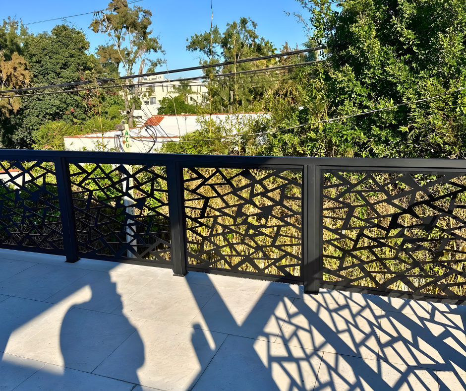Modern decorative laser cut fence