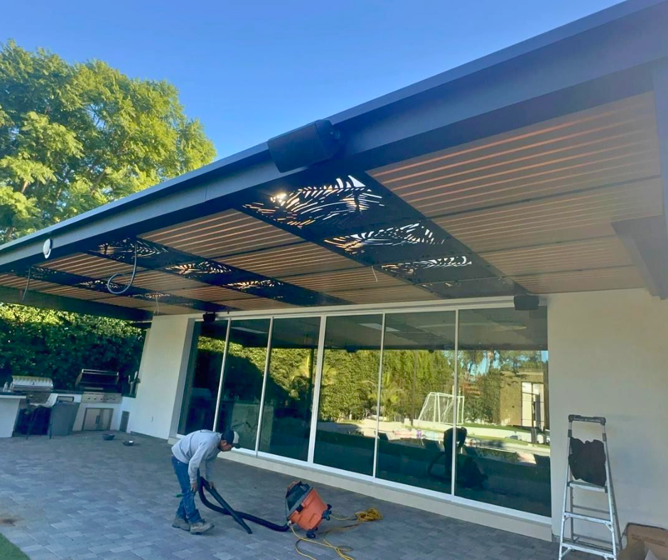 Laser cut screen wall for privacy application