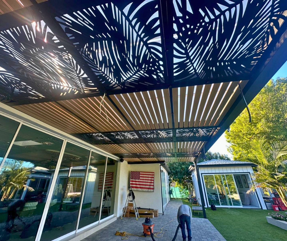 Laser cut patio cover feature
