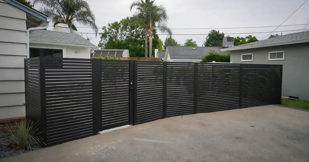 Aluminum fence fire zone
