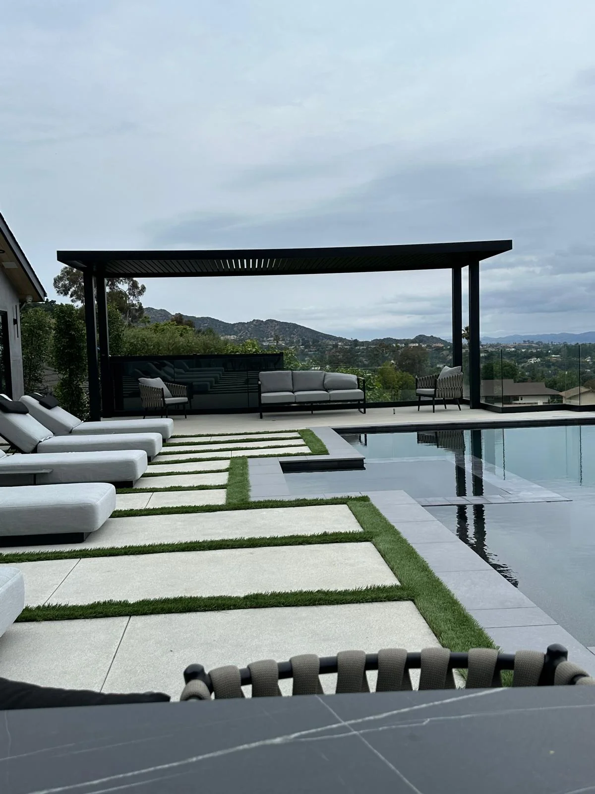 Cantilever patio tight space