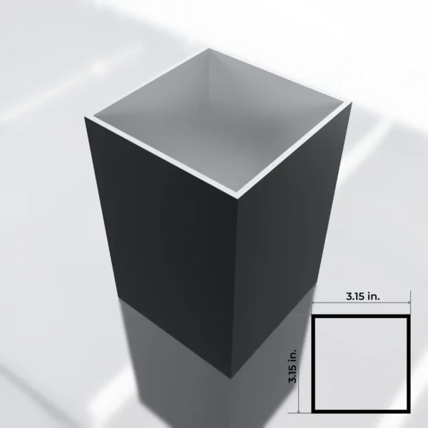 3.15 x 3.15 in. Light-Duty Square Post 11 ft – Black
