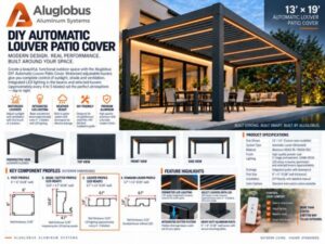 ALU FLEX™ DIY Louver Patio Kit 13 ft x 19 ft