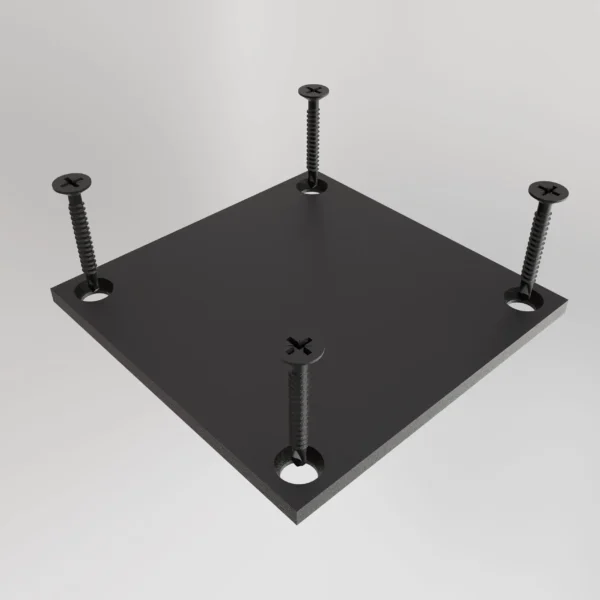 2.75 in. 2-Way Post Flat Cap with Screws – Black
