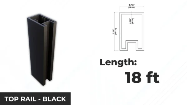 Top Rail 18 ft – Black