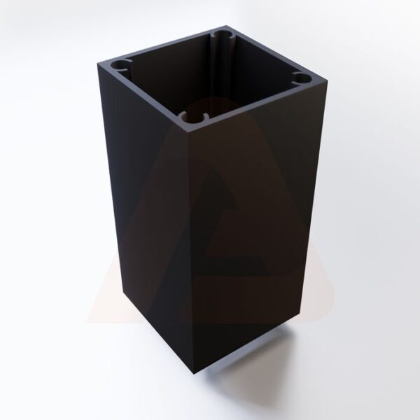 3 x 3 in. Square Post 6 ft with Screw Bush – Black