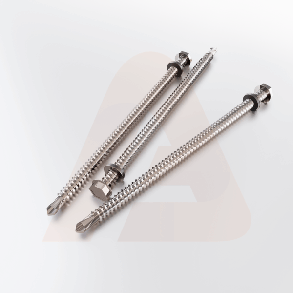 #12 x 4 in. Stainless Hex Washer Head Tek Screw with Sealing Washer